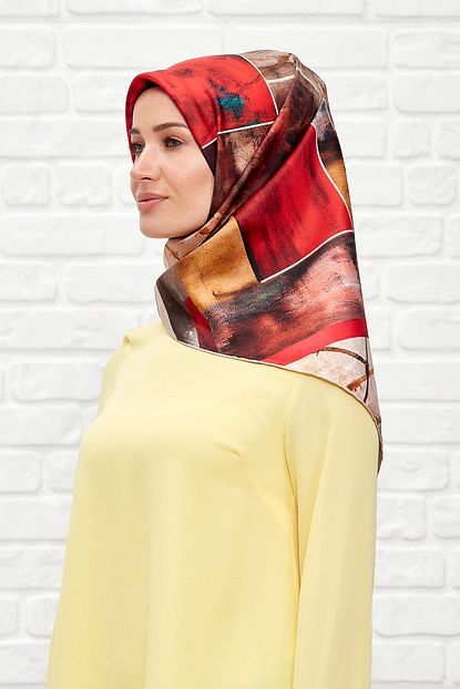 Levidor Kadin Kirmizi Twill Ipek Esarp Trendyol
