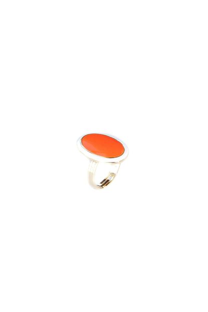 Im Design Neon Turuncu Oval Ayarlanabilir Yuzuk Trendyol