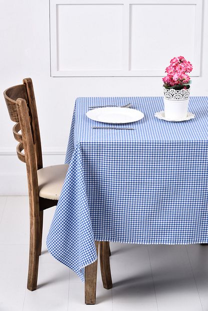 Ahsen Tanem Mavi Potikareli Desen Masa Ortusu 170x220 Trendyol