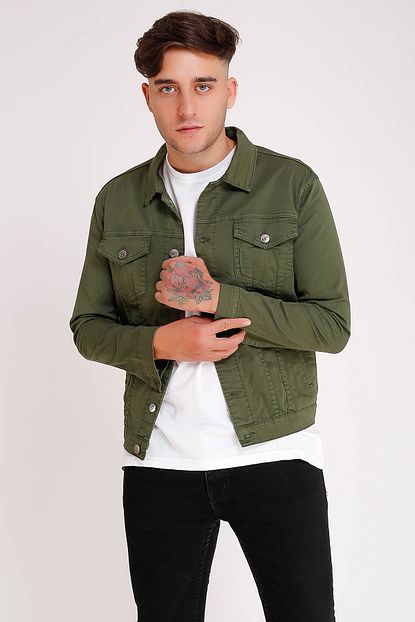 Lee Jones Erkek Haki Denim Kot Ceket Trendyol