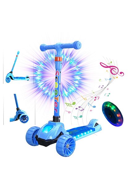 Pasifik Toys Led Isikli Ve Muzikli 3 Teker Frenli Scooter Mavi Trendyol