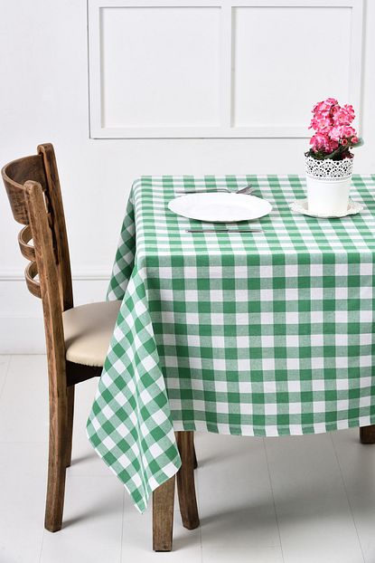 Ahsen Tanem Kareli Desen Masa Ortusu 160x160 Yesil Trendyol