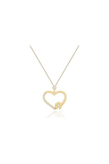 Diamond Line Gulaylar Altin Kalp Kolye 14 Ayar Trendyol