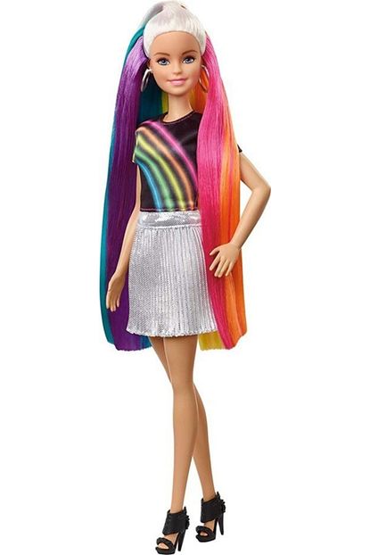 Barbie Gokkusagi Renkli Saclar Bebegi Fxn96 Trendyol