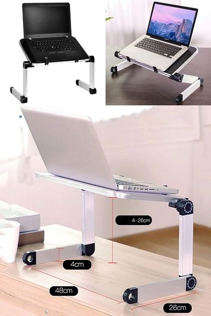 Teknozon Ayarlanabilir Cok Kullanisli Laptop Ipad Macbook Sehpasi Katlanabilir Pratik Calisma Masasi Trendyol
