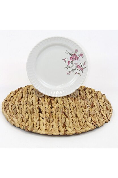 Kutahya Porselen Sedef Yaldizli 22 Cm Yemek Tabagi 6 Li