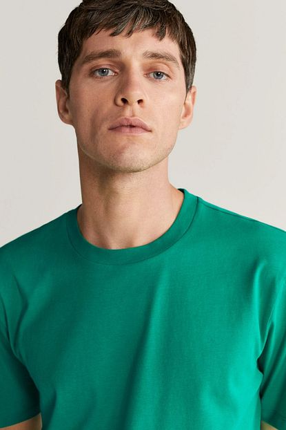 Mango Man Erkek Yesil Organik Pamuklu Tisort 77030554 Trendyol