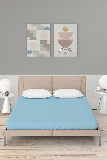 Atakli Cift Kisilik Ekonomik Pamuklu Penye Lastikli Carsaf 180x200 Cm Turkuaz Trendyol