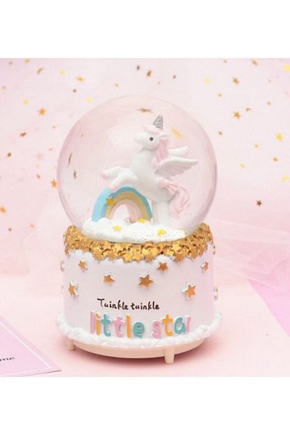Hediye Fikri Buyuk Boy Otomatik Kar Puskurten Isikli Ve Muzikli Unicorn Kar Kuresi Trendyol