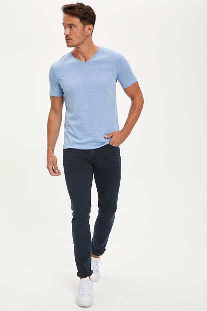 Defacto Erkek Mavi Siyah Kot Pedro Slim Fit Jean Pantolon R8791az20au Trendyol