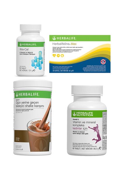 Herbalife Yukari Kilo Kontrol Kadin Seti Cikolata Shake Xtra Cal Omega 3 Erkek Vitamin Trendyol