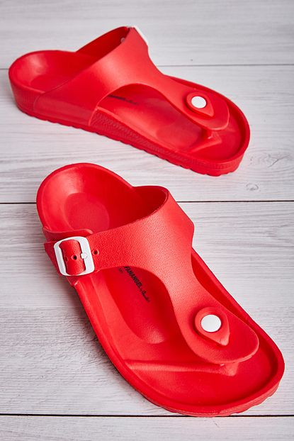 Bambi Kirmizi Kadin Terlik L0740020099 Trendyol