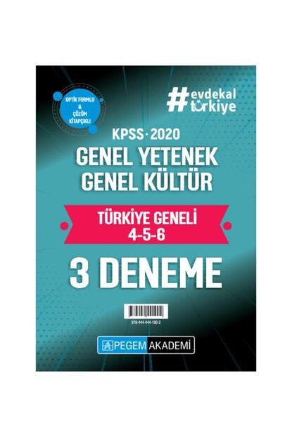 Pegem Akademi Yayincilik 2020 Kpss Genel Yetenek Genel Kultur Turkiye Geneli Deneme 4 5 6 3 Lu Deneme Seti Trendyol
