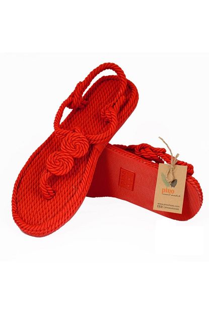 Pino Casual Shoes Kadin Kirmizi Rose Halat Ip Sandalet Trendyol