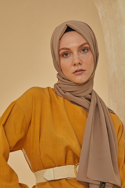 Cardion Kadin Cappuccino Rengi Krinkil Duz Krep Sal Trendyol