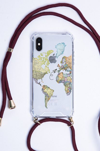 Pofhi Iphone 8 Renkli Dunya Bordo Askili Telefon Kilifi Trendyol