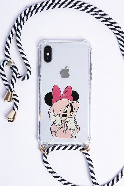 Pofhi Huawei Mate 20 Lite Mini Mouse Siyah Beyaz Seritli Askili Telefon Kilifi Trendyol