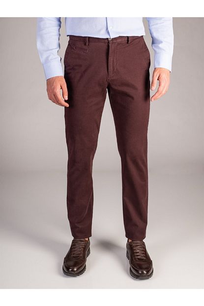 Dufy Erkek Bordo Buyuk Beden Duz Sik Dokuma Erkek Pantolon Battal Trendyol