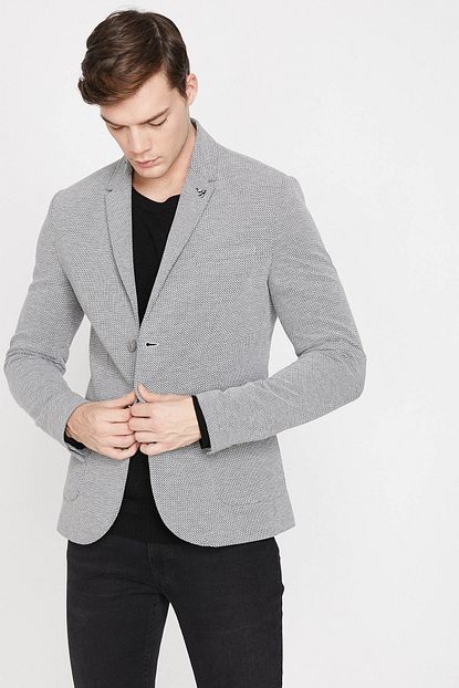 Koton Erkek Gri Cep Detayli Blazer Ceket 9yam59003ok Trendyol