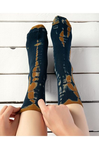 Socks Concept Batik Boyama Renkli Desenli Kadin Soket Corap Trendyol