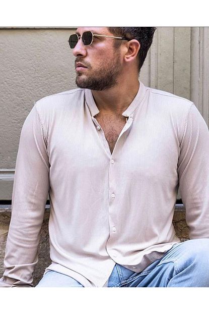 Marrakech Erkek Krem Hakim Yaka Gomlek Trendyol