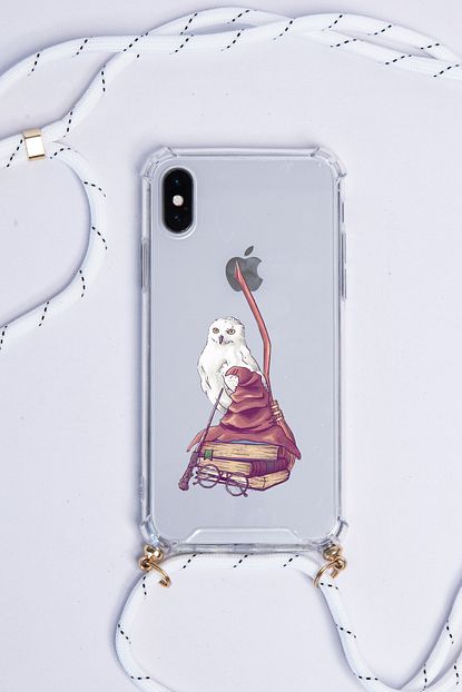 huawei y6 2018 harry potter beyaz askili seffaf telefon kilifi