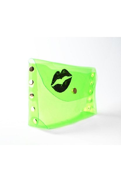 Mi Sueno Yesil Kadin Seffaf Citcitli Makyaj Cantasi Kalemlik Buyuk Boy 20 X 12 X 6 Trendyol
