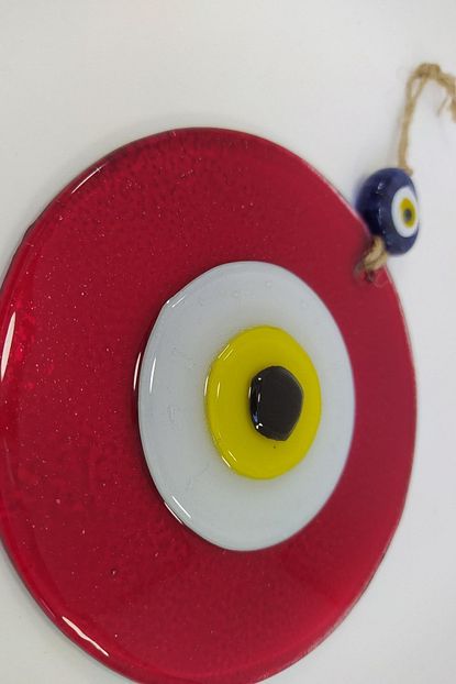 Albeny Kirmizi Cam Nazar Boncugu 12 Cm Trendyol