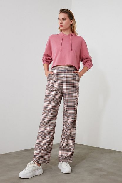 Trendyolmilla Cok Renkli Ekose Pantolon Twoaw21pl0276 Trendyol