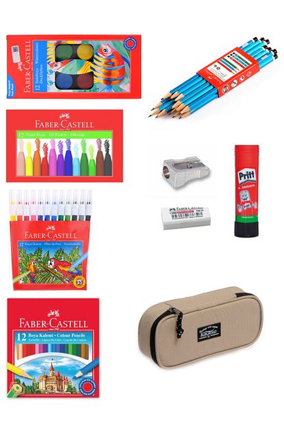 Faber Castell Okul Seti 1 Boya Seti Kalem Silgi Kalemtras Pritt Kalemlik Trendyol