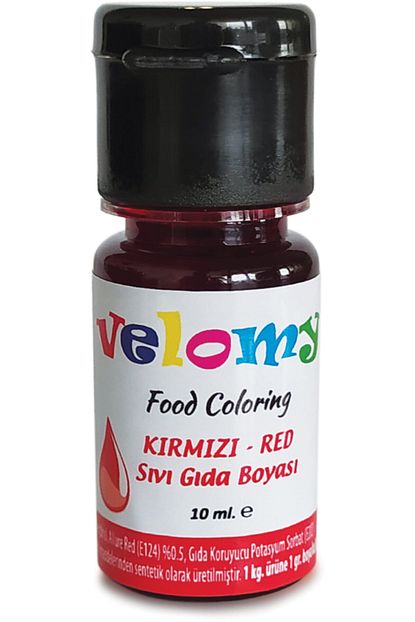 Velomy Kirmizi Sivi Gida Boyasi 10 Gr Su Bazli Likit Gida Boyasi Trendyol