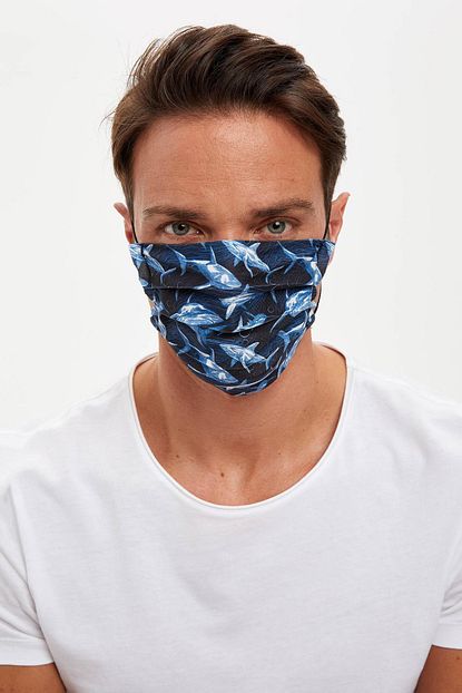 Defacto Erkek Navy Kopek Baligi Baskili Yikanabilir Maske S5960az20wn Trendyol