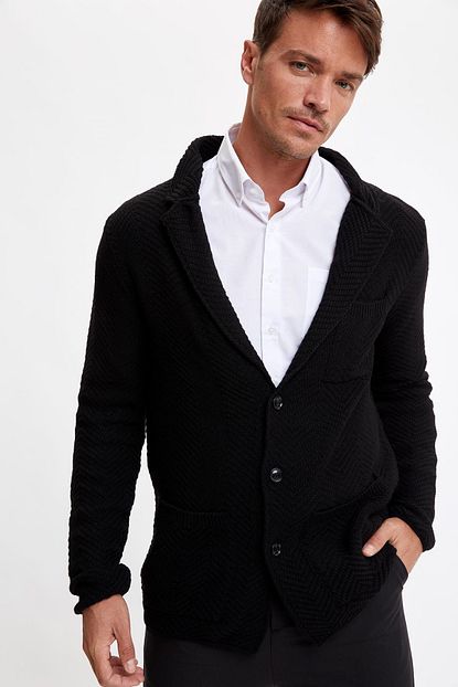 Defacto Erkek Black Red Slim Fit Tiko Ceket R4097az20au Trendyol