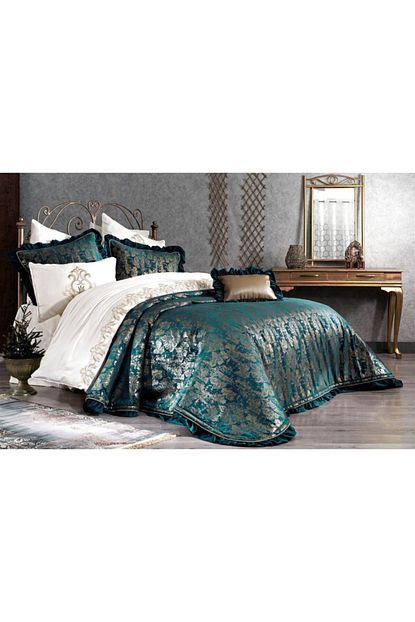 Touch Love Designed Yesil Harem Desen Cift Kisilik Yatak Ortusu 270x280 Cm Trendyol