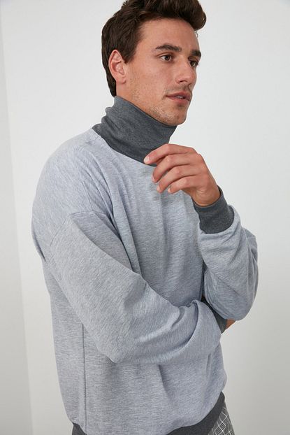Trendyol Man Gri Erkek Sweatshirt Tmnaw21sw0404 Trendyol