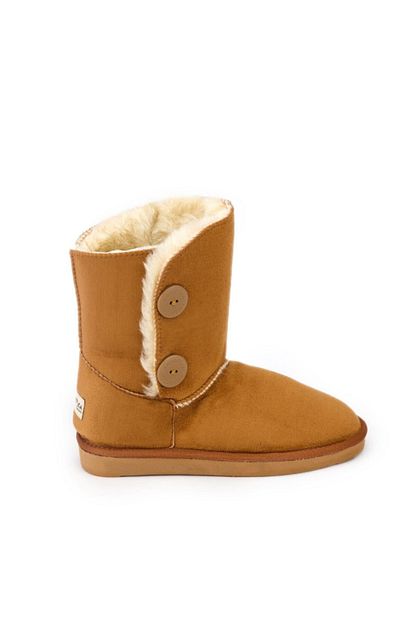 Antarctica Boots Iki Dugme Detayli Ici Kurklu Eva Taban Suet Taba Kadin Bot Trendyol