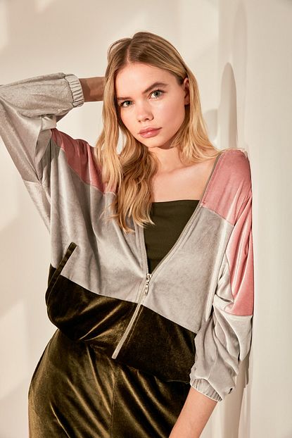 Trendyolmilla Cok Renkli Kadife Orme Ceket Twoaw20ce0310 Trendyol
