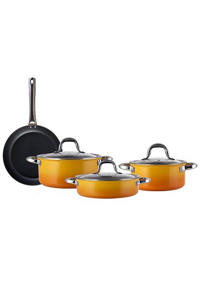 Jumbo Rainbow Yellow 7 Parca Diamond Tencere Seti Trendyol