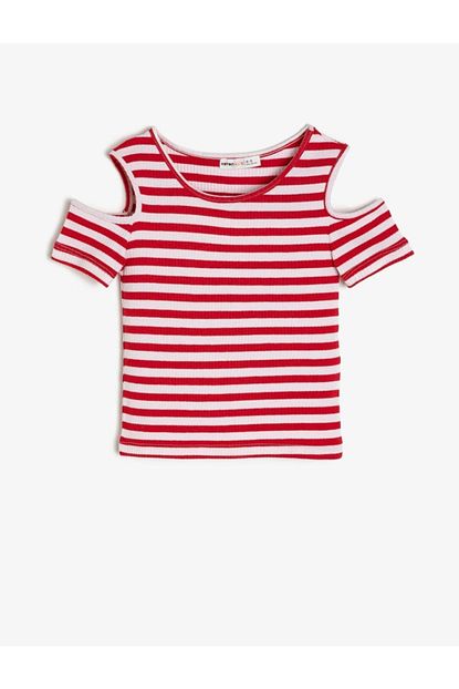 Koton Kids Kiz Cocuk Kirmizi Cizgili T Shirt Trendyol
