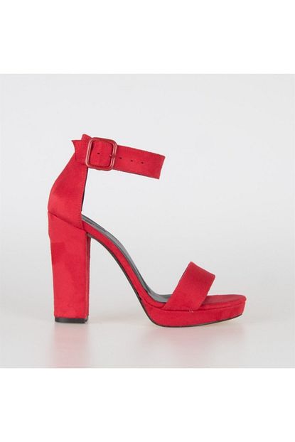 Posse Shoes Kadin Kirmizi Lios Suet Topuklu Ayakkabi Trendyol