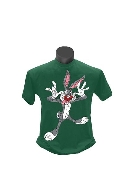 Tshirtium Erkek Yesil Bugs Bunny Baskili T Shirt Trendyol