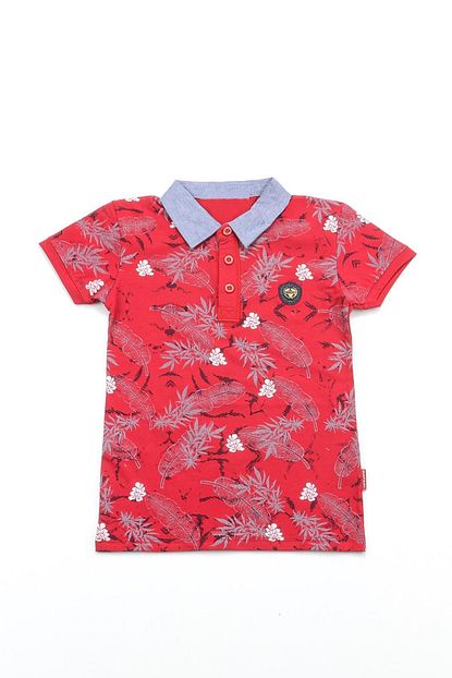 Kidjunior Polo Yaka Desenli Erkek Cocuk Tisort 9 16 Yas Trendyol