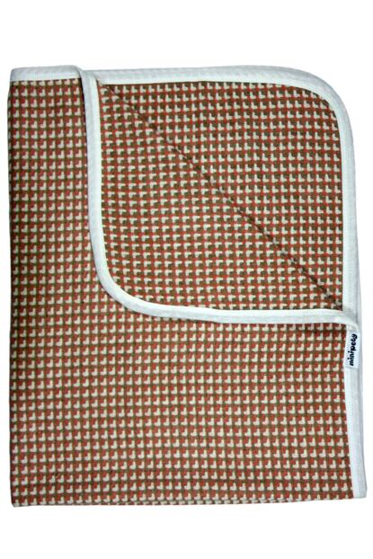 Minipety Turuncu Kucuk Kareli Yun Bebek Battaniyesi 70 X 90 Trendyol