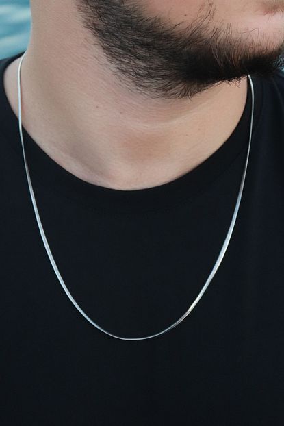 Bluem Ozel Seri Erkek Gri Balik Sirti Celik Zincir Kolye Trendyol
