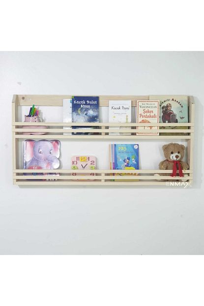 Enmax Ahsap 2 Katli Montessori Cocuk Odasi Bebek Odasi Duvar Rafi Kitaplik Trendyol