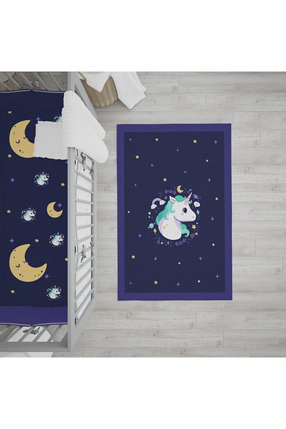 Mekta Home Lacivert Antialerjik Makinede Yikanabilir Bebek Odasi Halisi Uyku Desen Mkth 067 Trendyol