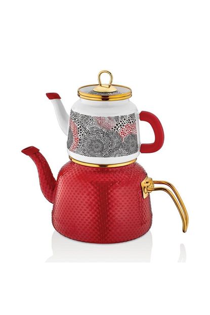 Schafer Glaze Emaye Caydanlik Takimi 4 Prc Kirmizi Trendyol