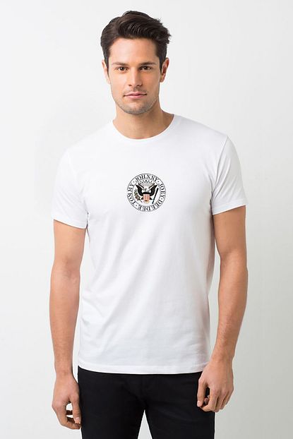 Collage Ramones Logo Baskili Beyaz Erkek Orme Tshirt T Shirt Tisort T Shirt Trendyol