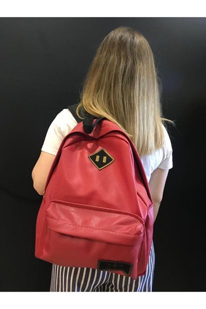 Panda Unisex Kirmizi Deri Sirt Cantasi Trendyol
