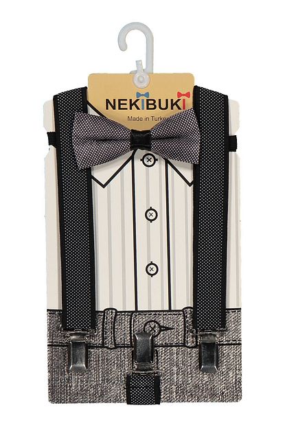 Nekibuki Erkek Cocuk Siyah Gri Pantolon Aski Papyon Seti Trendyol
